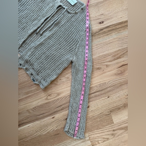 Vintage 100% Linen Giesswein Neutral Beachy Loose Knit Cardigan Women’s Size L - Picture 5 of 8